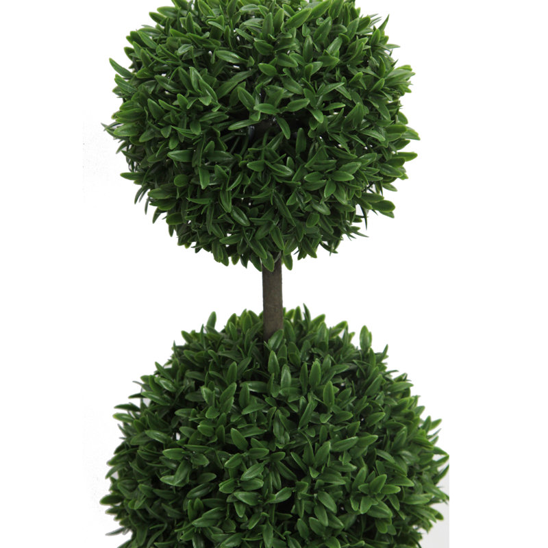 AdmiredbyNature 18" Tall Artificial Tabletop Double Ball Shaped Boxwood
